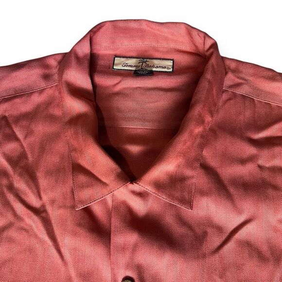 Tommy Bahama Relax Button Down 100% Silk Salmon Hawaiian Shirt Men’s Size XXL - Picture 2 of 6